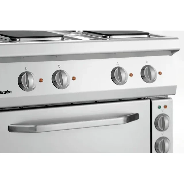 Fogão Profissional Série 700 - 4 Placas Aquecedoras Quadradas e Forno Gastronorm GN 1/1