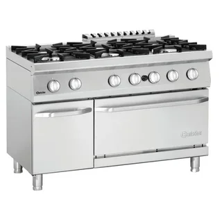 Cocina de Gas Profesional Serie 700 - 6 Quemadores con Horno GN 2/1