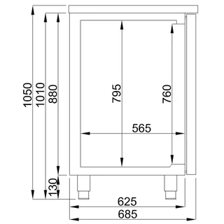 2-Door Beverage Cooler - Double Left Side Drip Tray