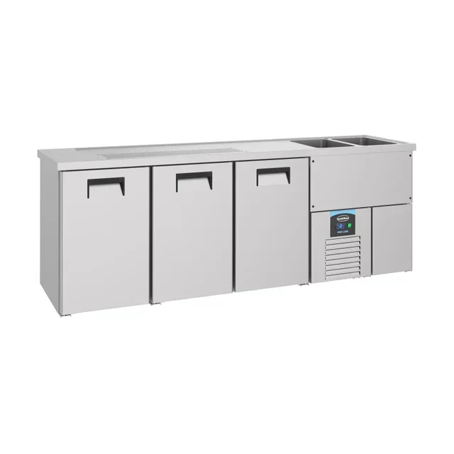 3-Door Beverage Refrigerator - Double Straight Tank