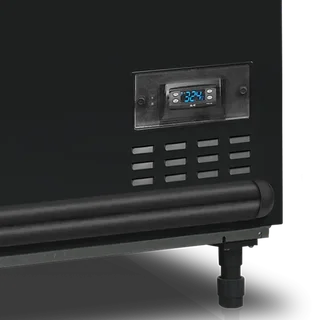 Kühl-Gefrier-Kombination mit Gewölbtem Glasdeckel Schwarz 422 Liter