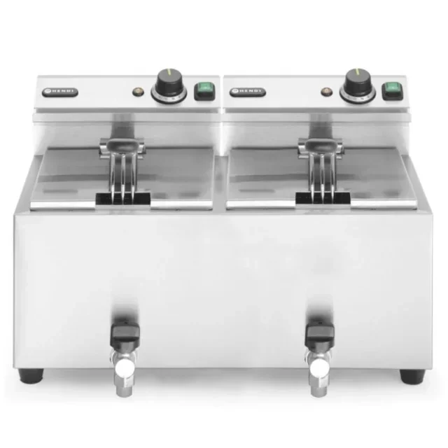 Friteuse Double Bac Mastercook 2×8L avec Robinet de Vidange