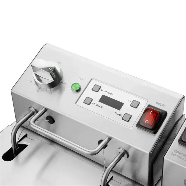 Double Electric Deep Fryer 2x5L with Timer - Independent Tanks