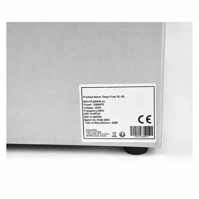 Fritadeira Elétrica Dupla Cuba 8 Litros com Sistema de Drenagem - Uso Profissional