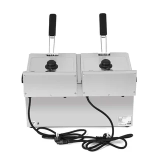 Fritadeira Elétrica Dupla Cuba 8 Litros com Sistema de Drenagem - Uso Profissional