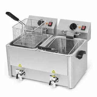 Fritadeira Elétrica Dupla Cuba 8 Litros com Sistema de Drenagem - Uso Profissional