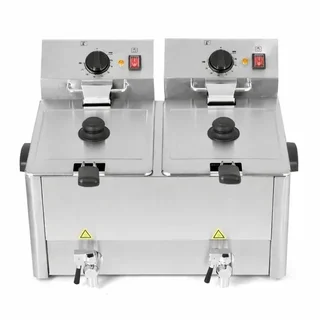 Fritadeira Elétrica Dupla Cuba 8 Litros com Sistema de Drenagem - Uso Profissional