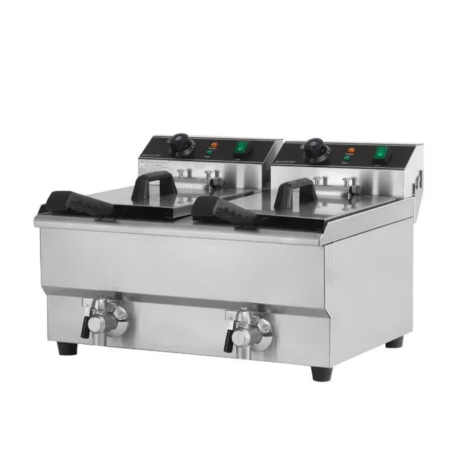Professional Electric Deep Fryer Double Tank 13L + 13L with Drain Tap - Refurbished
