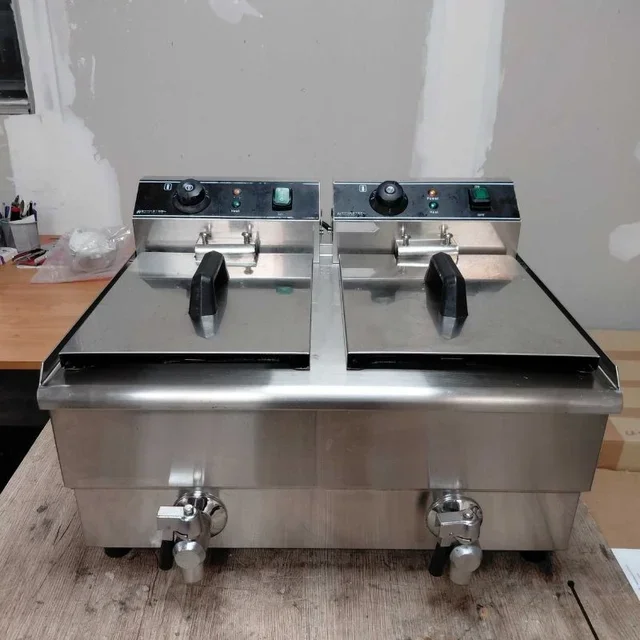 Professional Electric Deep Fryer Double Tank 13L + 13L with Drain Tap - Refurbished