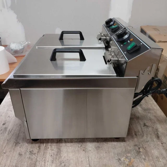 Professional Electric Deep Fryer Double Tank 13L + 13L with Drain Tap - Refurbished