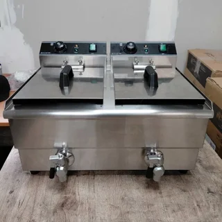 Professional Electric Deep Fryer Double Tank 13L + 13L with Drain Tap - Refurbished