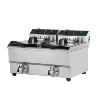 Professional Electric Deep Fryer Double Tank 13L + 13L with Drain Tap - Refurbished