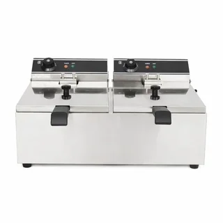 Professionelle Elektro-Fritteuse - Doppelbecken 2 x 10 Liter
