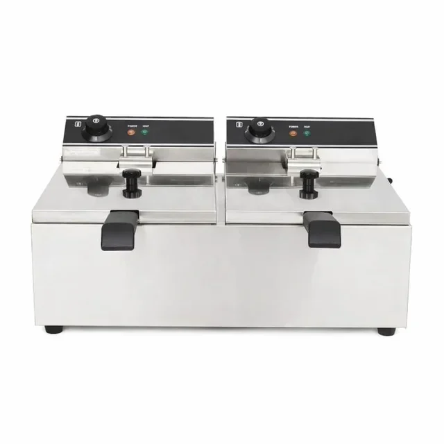 Professionelle Elektro-Fritteuse - Doppelbecken 2 x 10 Liter