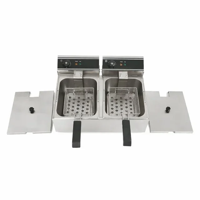 Professionelle Elektro-Fritteuse - Doppelbecken 2 x 10 Liter