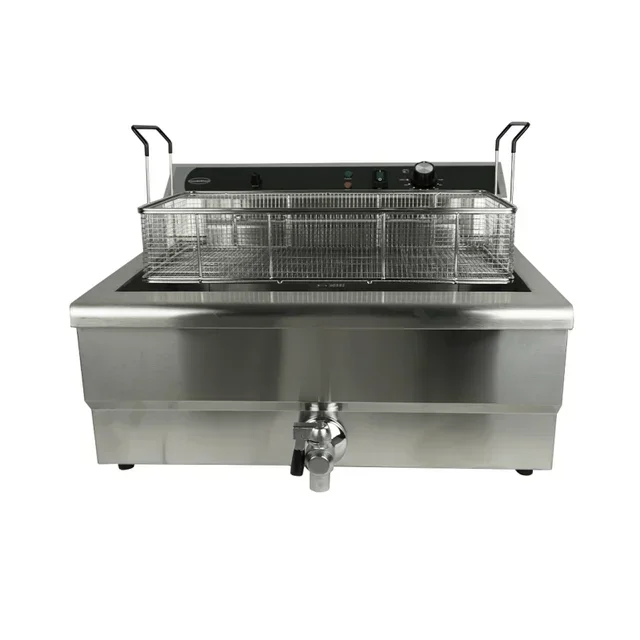 Professionelle Elektro-Fritteuse 25 Liter mit Ablasshahn