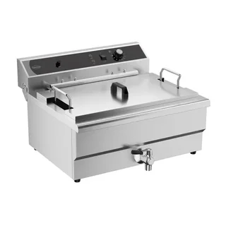 Professionelle Elektro-Fritteuse 25 Liter mit Ablasshahn