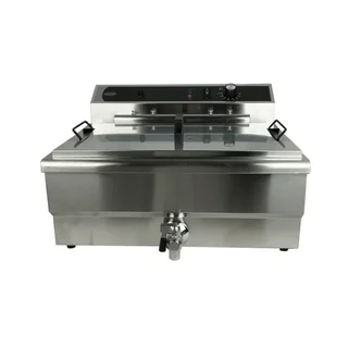 Professionelle Elektro-Fritteuse 25 Liter mit Ablasshahn