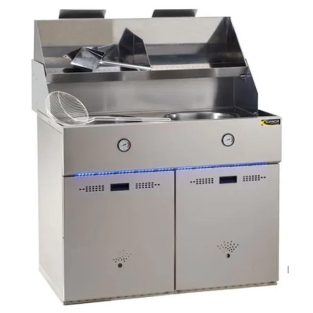 Friggitrice Professionale a Gas Naturale - Doppia Vasca - Capacità 15/18 Litri