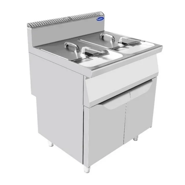 Friggitrice Professionale a Gas Doppio Vasca 16 Litri - Installazione su Mobile