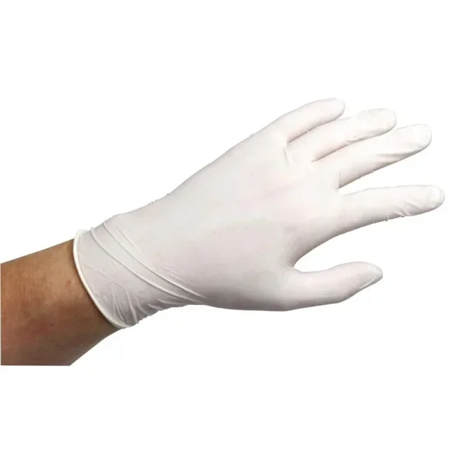 Disposable Powdered Latex Gloves - Large Size - Box of 100 Pieces