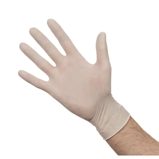 Disposable Powdered Latex Gloves - Large Size - Box of 100 Pieces