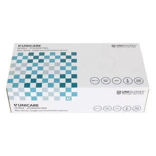 Blue Nitrile Disposable Gloves Powder-Free - Large Size - Box of 100 Units