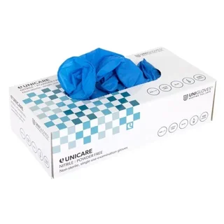 Blue Nitrile Disposable Gloves Powder-Free - Large Size - Box of 100 Units