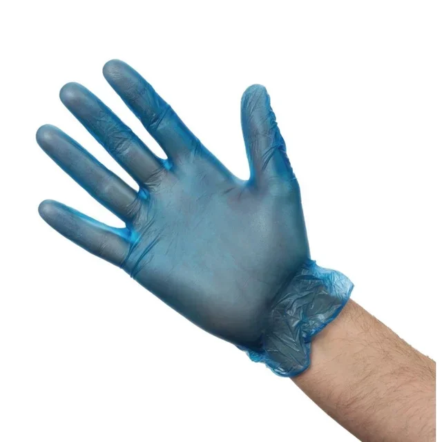Disposable Vinyl Gloves Powdered Blue Size S - Box of 100 Food Service Units