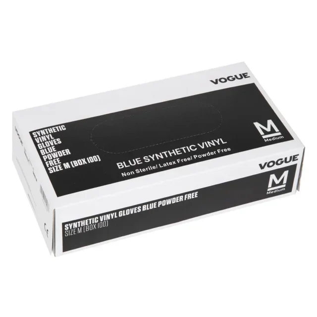 Einweg-Vinylhandschuhe Blau Größe M Puderfrei - Box mit 100 Stück
