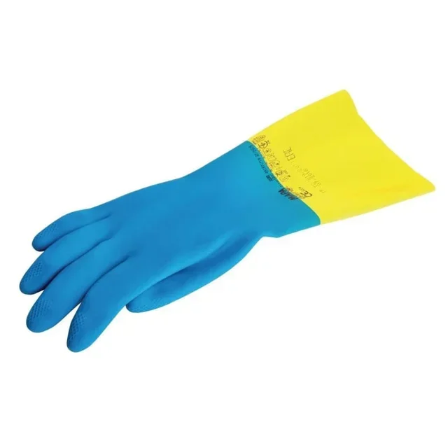 Mapa 405 Lightweight Waterproof Chemical Protection Gloves - Two-Tone Blue/Yellow - Size XL