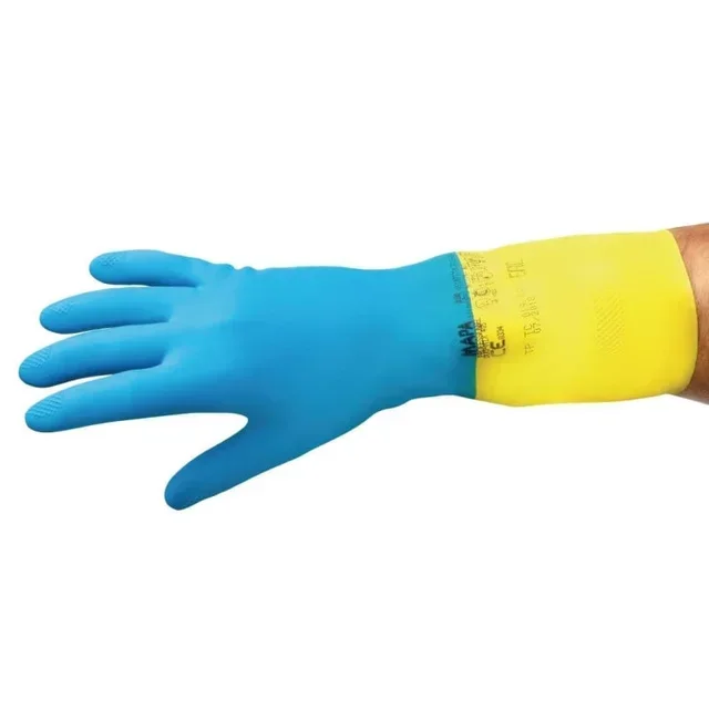 Mapa 405 Lightweight Waterproof Chemical Protection Gloves - Two-Tone Blue/Yellow - Size XL
