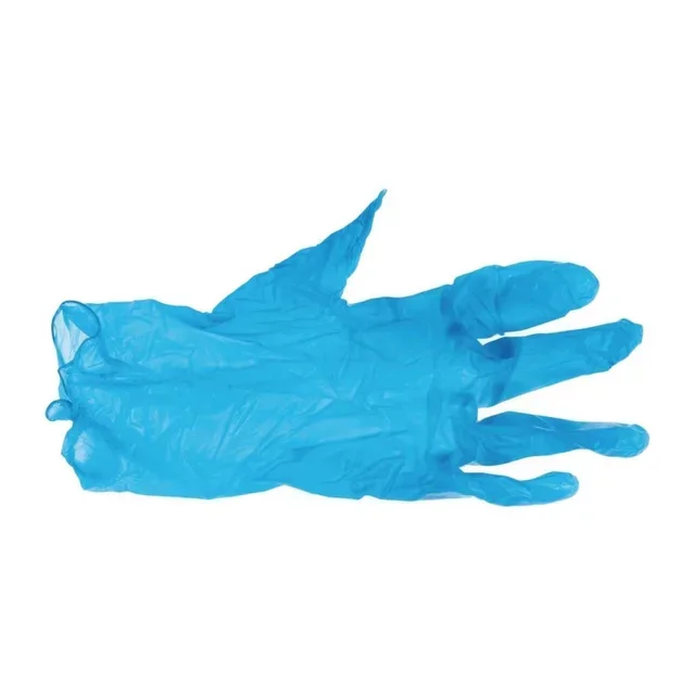Blue Vinyl Disposable Gloves Size S - Box of 100 - Food Grade Powder Free