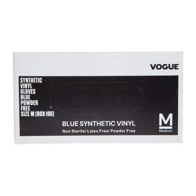 Blue Vinyl Disposable Gloves Size S - Box of 100 - Food Grade Powder Free