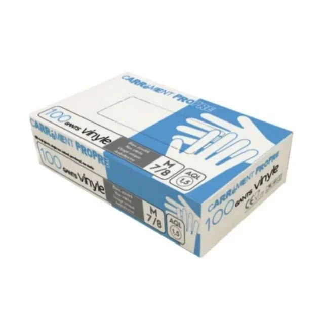 Disposable Vinyl Gloves Size S - Box of 100 units