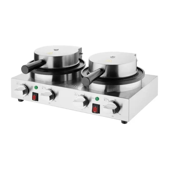 Belgian Round Waffle Maker Double Plates