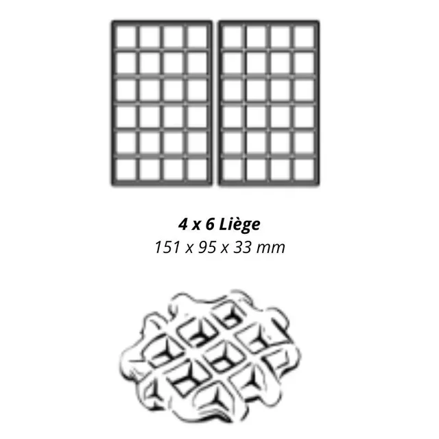 Professional Double Waffle Maker 180° Opening - 4x6 Liège Molds