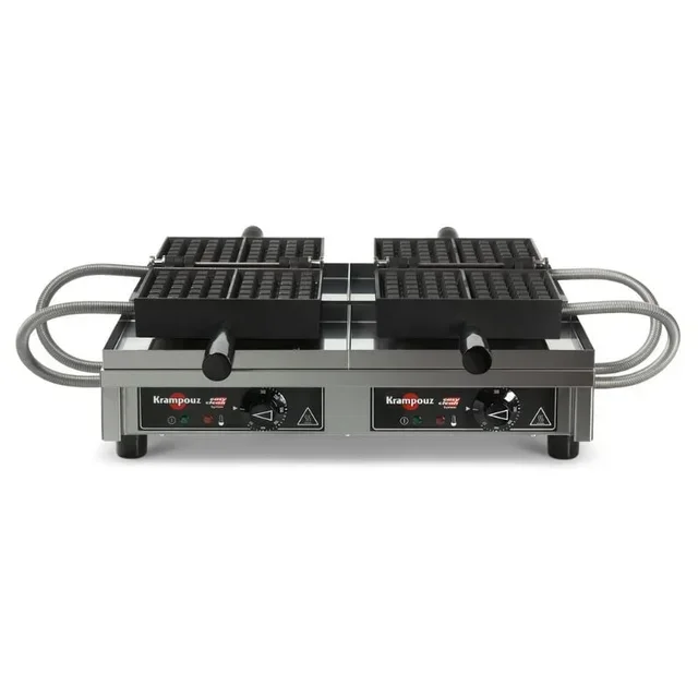 Professional Double Waffle Maker 180° Opening - 4x6 Liège Molds