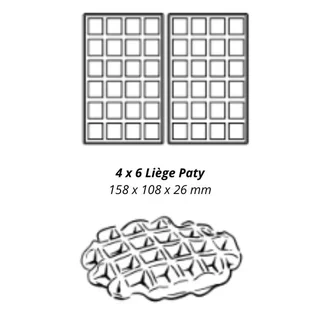 Gaufrier Pro Double 180° - 4x6 Liège Paty