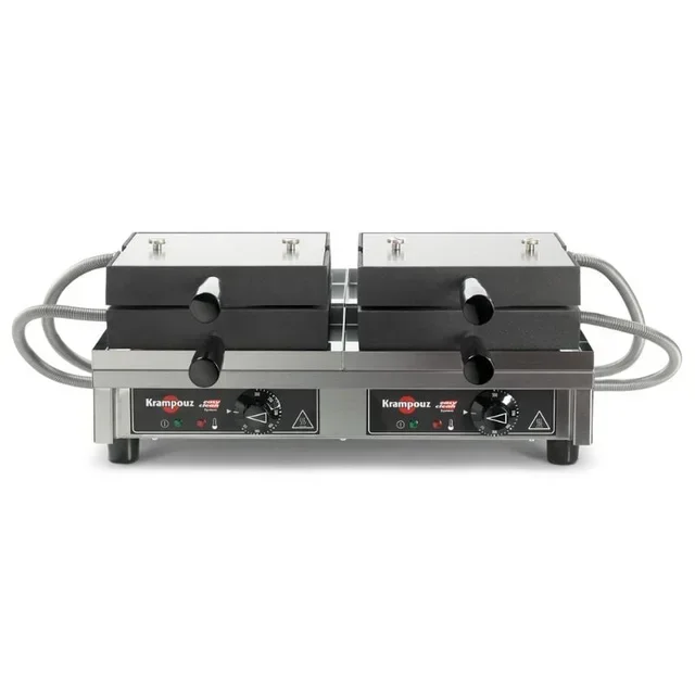 Professional Double Waffle Maker 180° Opening - 4x6 Liège Pattern