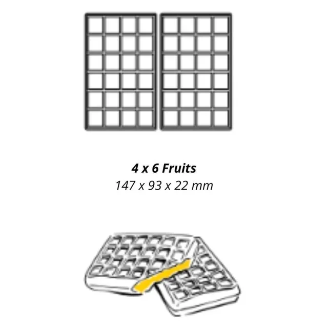 Professional Dual Waffle Maker 4x6 Round with 180° Flat Opening