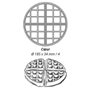 Doppelter Professioneller Waffeleisen mit 180-Grad-Öffnung - Runde Platten