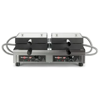 Doppelter Professioneller Waffeleisen mit 180-Grad-Öffnung - Runde Platten