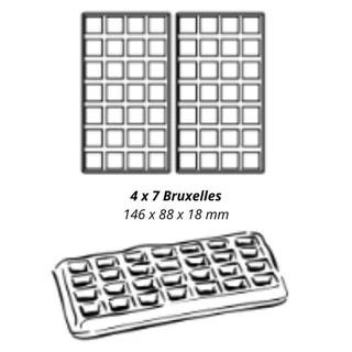 Profi-Waffeleisen mit Doppelrotation 180° - 4 Brüsseler Waffeln 7x7 - Vorwärts/Rückwärts Kippung