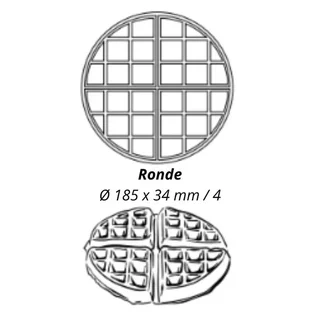 Gaufrier Professionnel Ouverture 90° Ronde