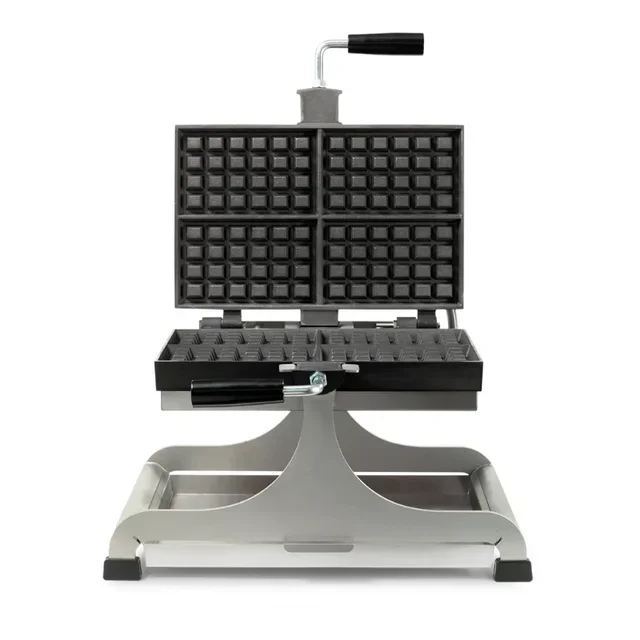 Professional Rotary Waffle Maker 4 Brussels Waffles - Large Size 6 Portions
