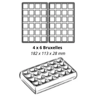 Gaufrier Rotativo Professionale 4 Gaufre Bruxelles - Formato Grande 6 Porzioni