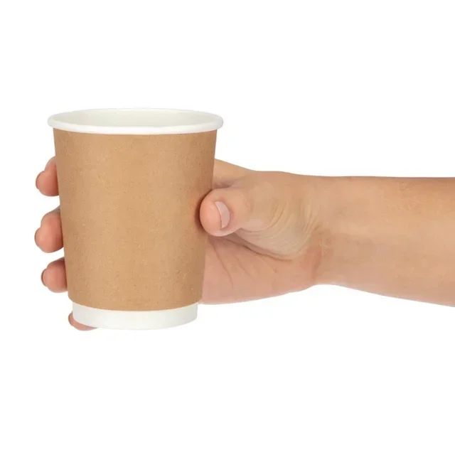 Vaso Cartón Kraft Doble Pared 225 ml - Lote de 25