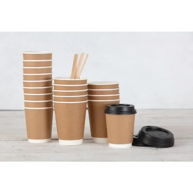 Vaso Cartón Kraft Doble Pared 225 ml - Lote de 25