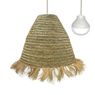 Anafi Nomad Pendant - Large Bohemian Chandelier in Natural Woven Seagrass